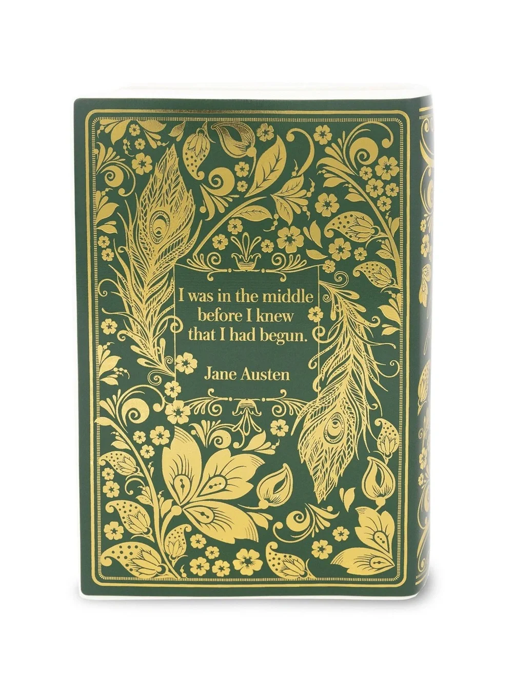 Steel Mill Pride & Prejudice Gold Book Vase Jane Austen Ceramic Decor NIB